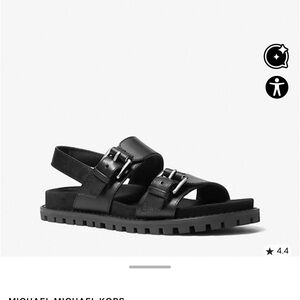 Michael Kors Black Leather Sandals